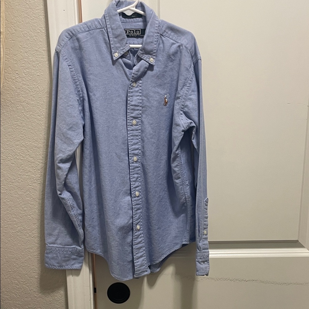 Polo by Ralph Lauren Boys Light Blue Casual Button Down Shirt Size 12